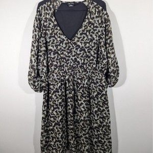 City‎ Chic Dress Women Plus size 18 Animal Print Long Sleeve Midi